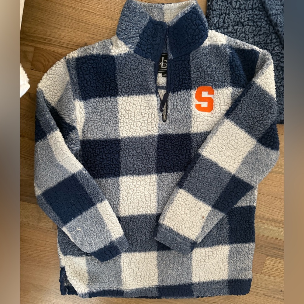 SU Plaid Fleece Quarter Zip